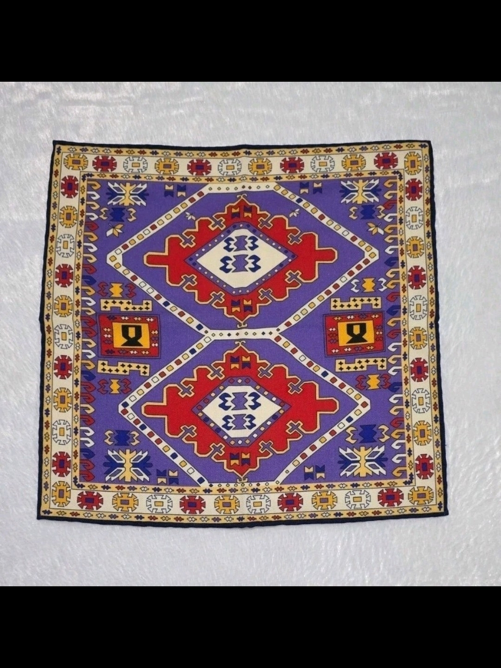J Crew Ludlow Wool Challis Pocket Square Southwestern 11.5"x11.5" Cut Tag